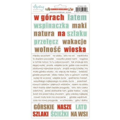 WYSYŁKA PO 25 KWIETNIA 2026 - SUMMER HIGHLANDS - NAKLEJKI PAPIEROWE - NAPISY POLSKIE
