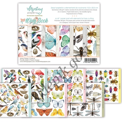 WING BOOK - MINTAY ZESZYT PAPIERÓW Z ELEMENTAMI DO WYCINANIA 15,2 x 20,3 cm - 24 KARTY