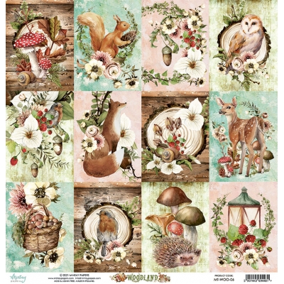 Papier 30,5 cm x 30,5 cm - WOODLAND 06