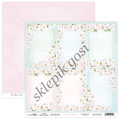 Duży bloczek papierów bazowych do scrapbookingu - Flower dreams - 12 KART
