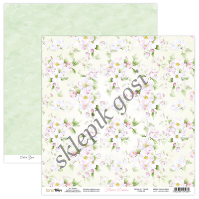 Duży bloczek papierów bazowych do scrapbookingu - Flower dreams - 12 KART