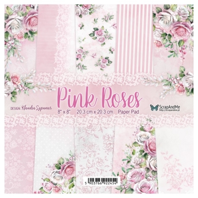 Zestaw papierów PINK ROSES 20x20 cm - SCRAPANDME