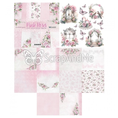 Zestaw papierów PINK ROSES 20x20 cm - SCRAPANDME