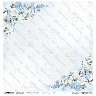 LOVELY DAY IN BLUE - KARTA 3/4 - 30x30 cm - SCRAPANDME