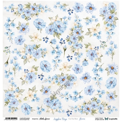SCRAPANDME - Sapphire Days Flowers - arkusz do wycinania