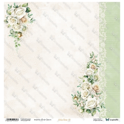 WHITE ROSES KARTA 09/10 - 30x30 cm - SCRAPANDME
