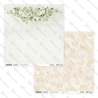 Zestaw papierów WHITE ROSES 30x30 cm - SCRAPANDME