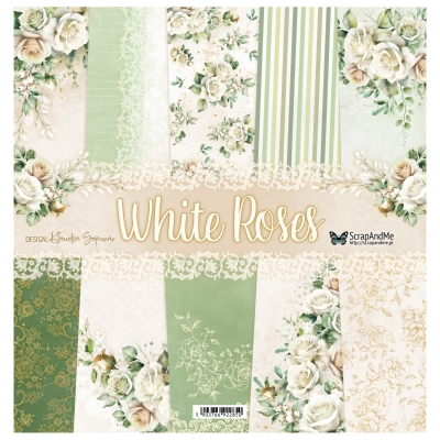 Zestaw papierów WHITE ROSES 30x30 cm - SCRAPANDME