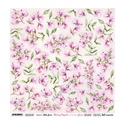 Arkusz do wycinania- ScrapAndMe - Blooming Magnolia Flowers