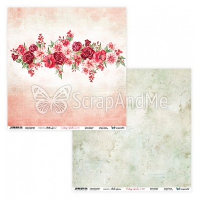 Dwustronny papier do scrapbookingu - ScrapAndMe - VINTAGE GARDEN 01/02