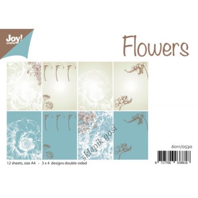 PAPIERY ZESTAW - Joy - A4 - FLOWERS