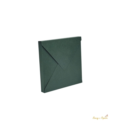 Pudełko/koperta 3D - ciemno zielony - 15x15x1,5