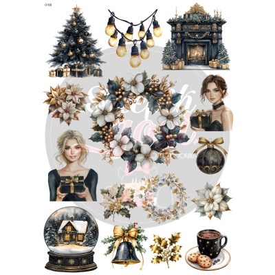 ARKUSZ A4 - NR 0188 - BOŻE NARODZENIE CZARNE 5