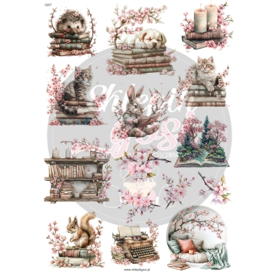 ARKUSZ A4 - NR 0267 - KWIAT WIŚNI WIOSNA