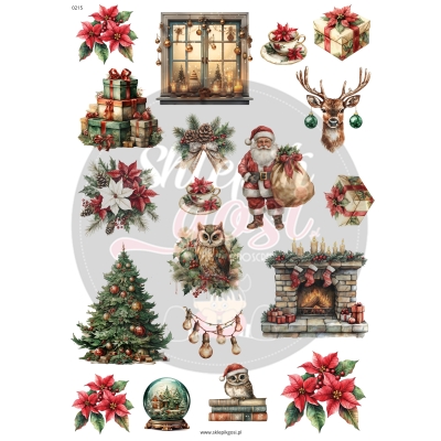 ARKUSZ A4 - NR 0215 - CZERWONE ŚWIĘTA