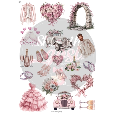 ARKUSZ A4 - NR 0279 - ŚLUB RÓŻ