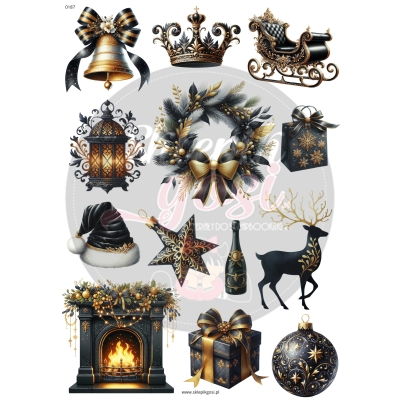 ARKUSZ A4 - NR 0187 - BOŻE NARODZENIE CZARNE 4