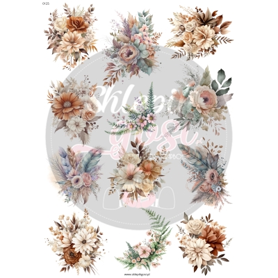 ARKUSZ A4 - NR 0125 - KWIATY