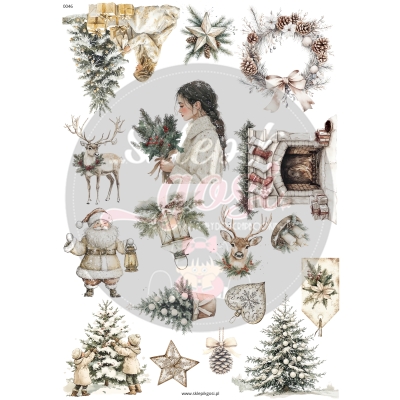 ARKUSZ A4 - NR 0046 - RUSTIC CHRISTMAS