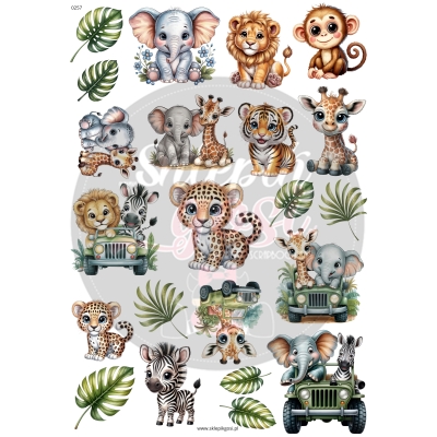 ARKUSZ A4 - NR 0257 - SAFARI ZWIERZĄTKA