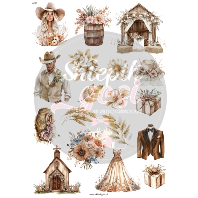 ARKUSZ A4 - NR 0270 - ŚLUB BOHO