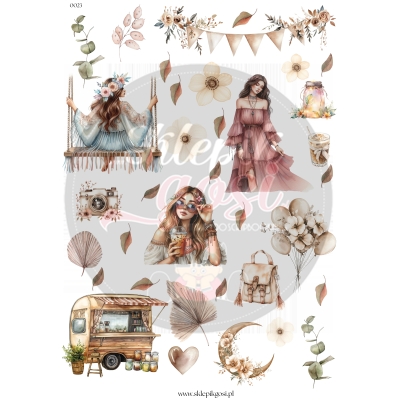 ARKUSZ A4 - NR 0023 - SERIA BOHO