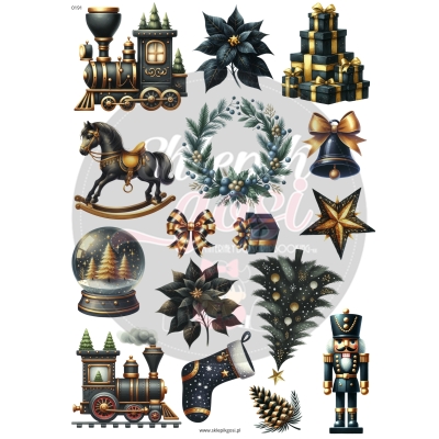 ARKUSZ A4 - NR 0191 - BOŻE NARODZENIE CZARNE 6