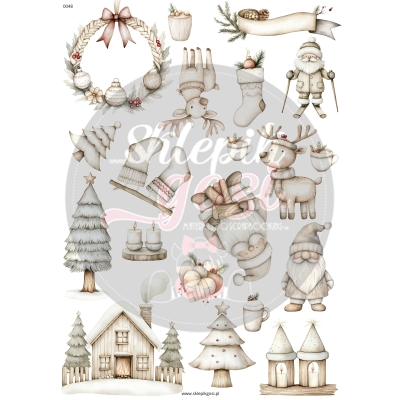 ARKUSZ A4 - NR 0048 - NORDIC CHRISTMAS