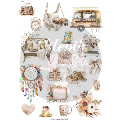 ARKUSZ A4 - NR 0024 - SERIA BOHO