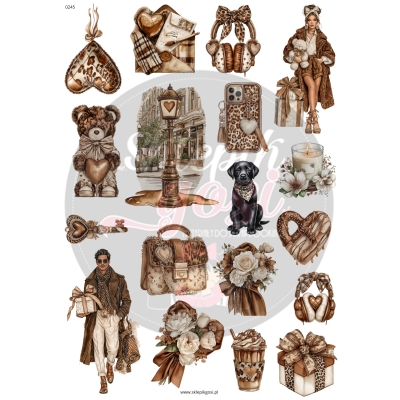 ARKUSZ A4 - NR 0245 - WALENTYNKI PANTERKA