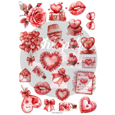 ARKUSZ A4 - NR 0239 - WALENTYNKI 3