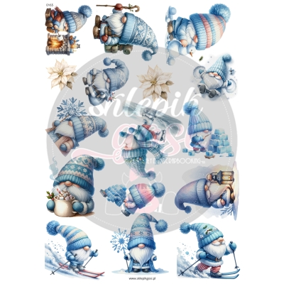 ARKUSZ A4 - NR 0165 - NIEBIESKIE GNOMY