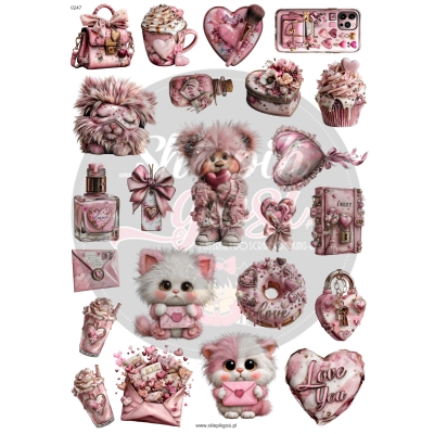 ARKUSZ A4 - NR 0247 - WALENTYNKI 8