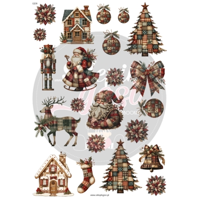 ARKUSZ A4 - NR 0209 - PATCHWORK ŚWIETA MIKOŁAJ