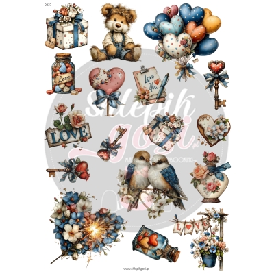 ARKUSZ A4 - NR 0237 - WALENTYNKI 1