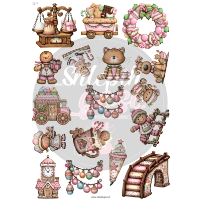 ARKUSZ A4 - NR 0217 - CIASTECZKOWE ŚWIĘTA