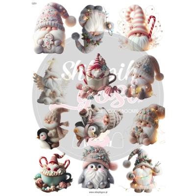 ARKUSZ A4 - NR 0201 - CUKIERKOWE GNOMY
