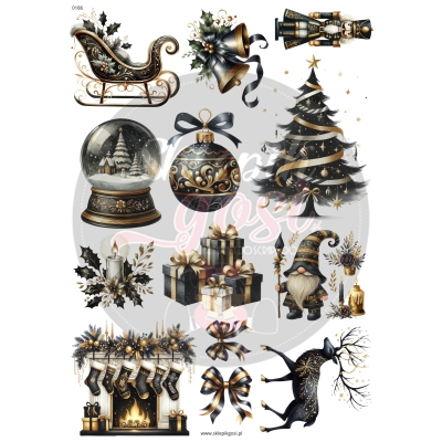 ARKUSZ A4 - NR 0186 - BOŻE NARODZENIE CZARNE 3