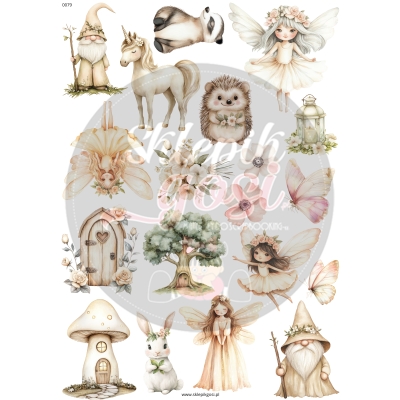 ARKUSZ A4 - NR 0079 - WRÓŻKI (FAIRIES)