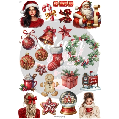 ARKUSZ A4 - NR 0197 - CZERWONE ŚWIĘTA