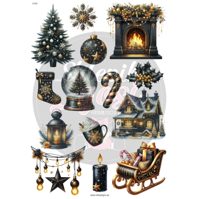 ARKUSZ A4 - NR 0185 - BOŻE NARODZENIE CZARNE 2
