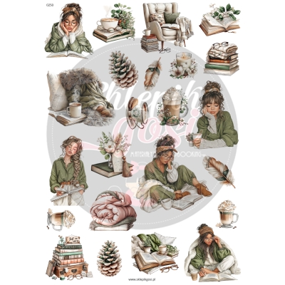 ARKUSZ A4 - NR 0250 - CHILL Z KSIĄŻKĄ