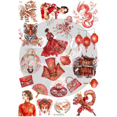 ARKUSZ A4 - NR 0198 - CHIŃSKI NOWY ROK