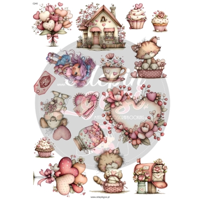 ARKUSZ A4 - NR 0240 - WALENTYNKI 4