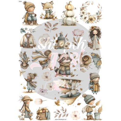 ARKUSZ A4 - NR 0066 - BOHO ZWIERZĄTKA