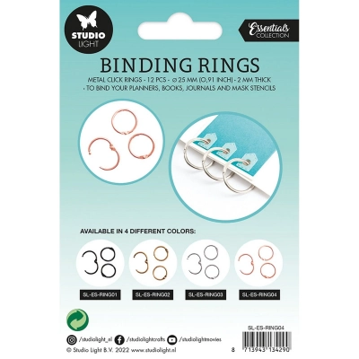 Kółko kółka metalowe spinające do albumu 25mm / 12szt - RINGS