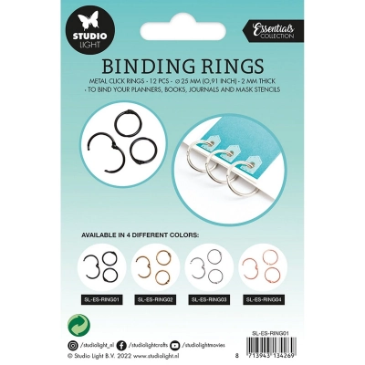 Kółko kółka metalowe spinające do albumu 25mm / 12szt - RINGS