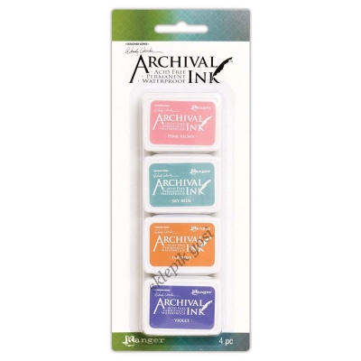 TUSZ ARCHIVAL INK - ZESTAW 4szt - Tim Holtz distress archival mini ink pad kit #3