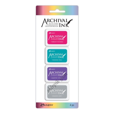 TUSZ ARCHIVAL INK - ZESTAW 4szt - Tim Holtz distress archival mini ink pad kit #4