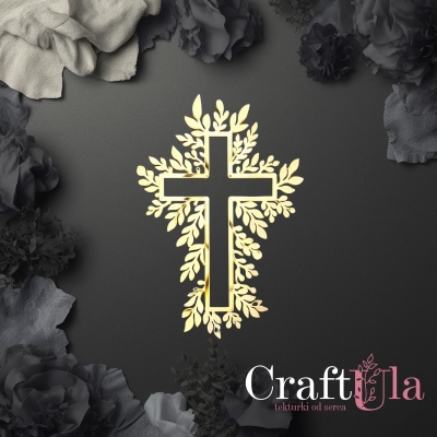 Krzyż - Akryl - złoto - 0149